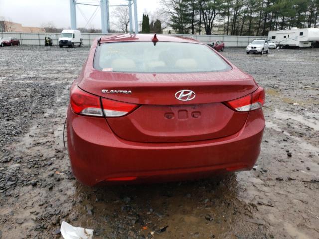 KMHDH4AE4DU672214 - 2013 HYUNDAI ELANTRA GLS RED photo 6