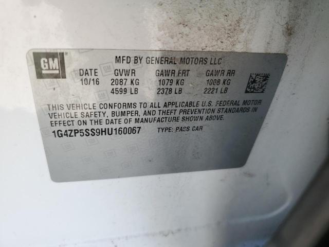 1G4ZP5SS9HU160067 - 2017 BUICK LACROSSE ESSENCE თეთრი ფოტო 12