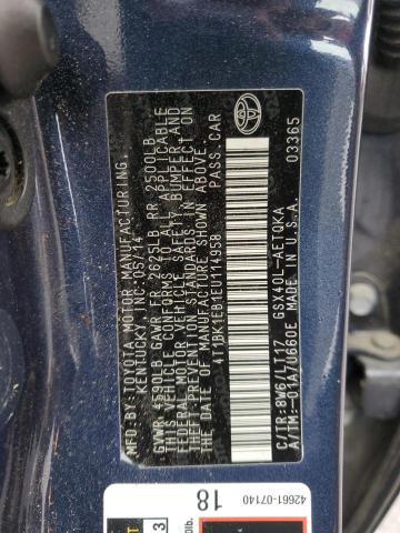 4T1BK1EB1EU114958 - 2014 TOYOTA AVALON BASE 蓝色 照片 12