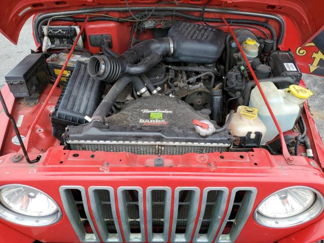 1J4FA29P72P716952 - 2002 JEEP WRANGLER / SE RED photo 11