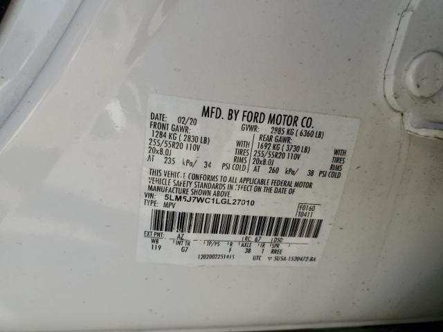 5LM5J7WC1LGL27010 - 2020 LINCOLN AVIATOR RESERVE WHITE photo 13