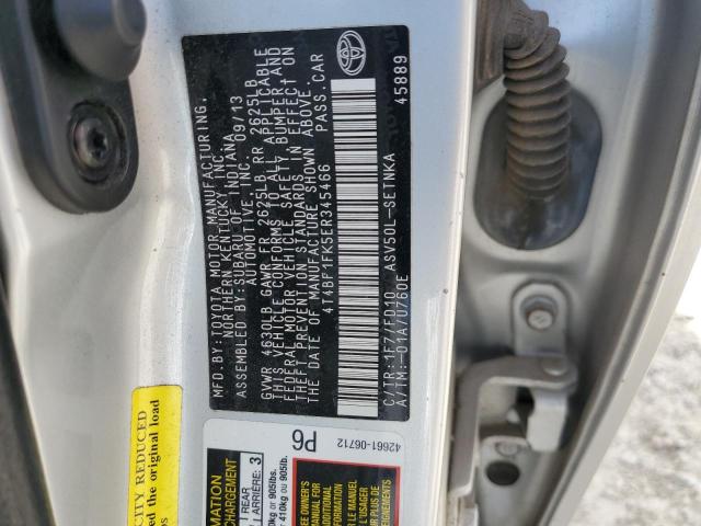 4T4BF1FK5ER345466 - 2014 TOYOTA CAMRY L SILVER photo 13