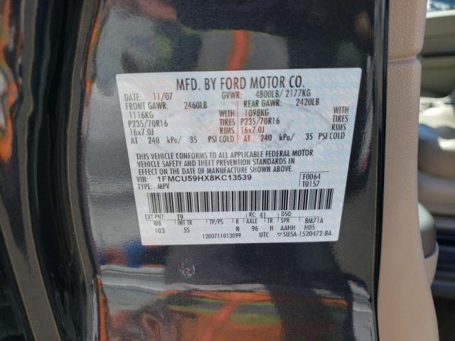 1FMCU59HX8KC13539 - 2008 FORD ESCAPE HEV BLACK photo 12