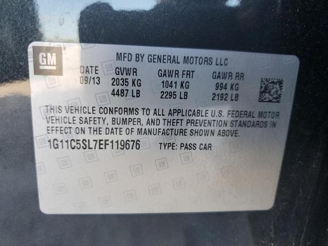 1G11C5SL7EF119676 - 2014 CHEVROLET MALIBU 1LT BLACK photo 13