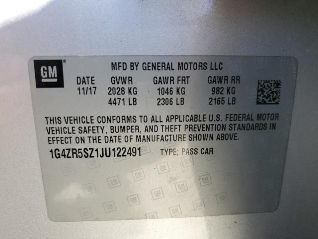 1G4ZR5SZ1JU122491 - 2018 BUICK LACROSSE PREMIUM SILVER photo 12