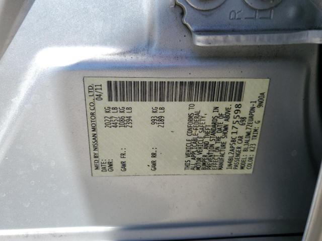 1N4BL2AP5BC175598 - 2011 NISSAN ALTIMA SR SILVER photo 12