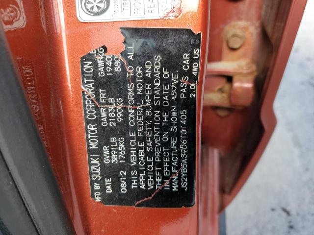 JS2YB5A39D6101405 - 2013 SUZUKI SX4 ORANGE photo 12