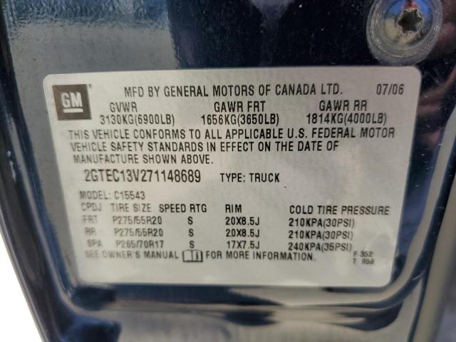 2GTEC13V271148689 - 2007 GMC NEW SIERRA C1500 CLASSIC BLUE photo 13