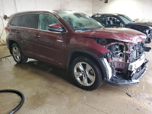 5TDDGRFH4JS049988 - 2018 TOYOTA HIGHLANDER HYBRID LIMITED BURGUNDY photo 4