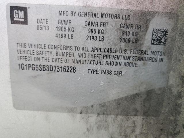 1G1PG5SB3D7316228 - 2013 CHEVROLET CRUZE LTZ SILVER photo 12