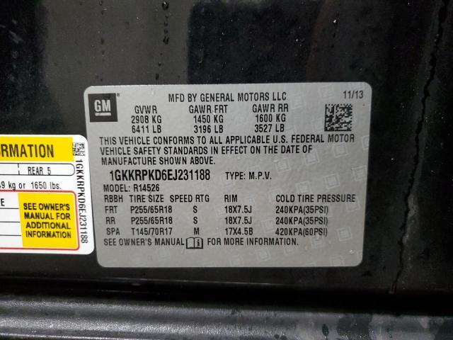 1GKKRPKD6EJ231188 - 2014 GMC ACADIA SLE BLACK photo 13