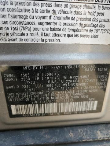 4S4BRBCC0B3358972 - 2011 SUBARU OUTBACK 2.5I PREMIUM SILVER photo 12