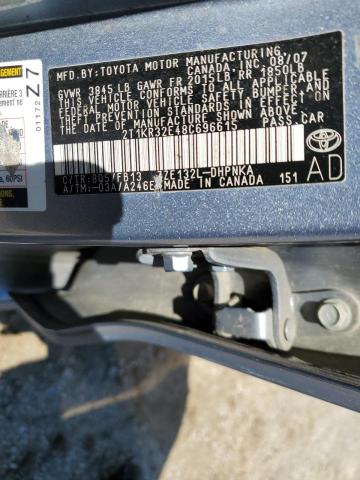 2T1KR32E48C696615 - 2008 TOYOTA COROLLA MA XR BLUE photo 13