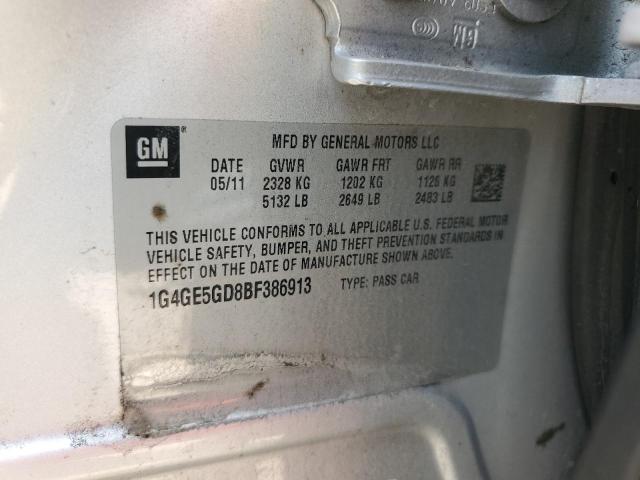 1G4GE5GD8BF386913 - 2011 BUICK LACROSSE CXS SILVER photo 12