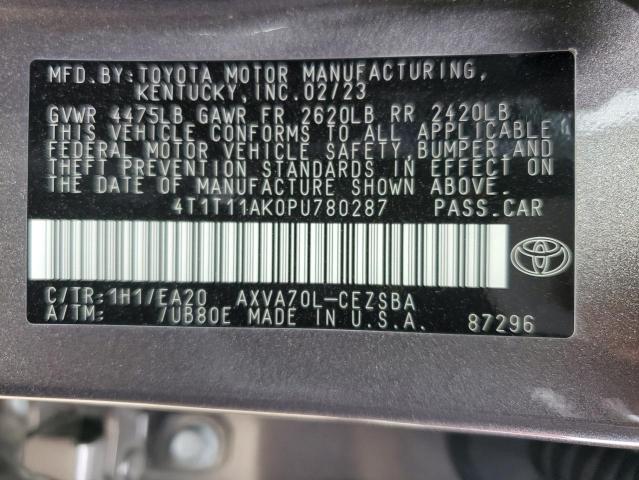 4T1T11AK0PU780287 - 2023 TOYOTA CAMRY SE NIGHT SHADE GRAY photo 12