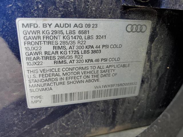 WA1WXBF75RD003532 - 2024 AUDI Q7 PRESTIGE S-LINE BLUE photo 13