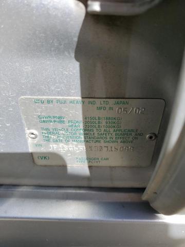 JF1SG656X3G716099 - 2003 SUBARU FORESTER 2.5XS ვერცხლისფერი ფოტო 12