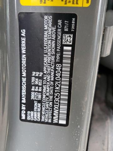 WMWXU3C51K2L04048 - 2019 MINI COOPER S GRAY photo 12