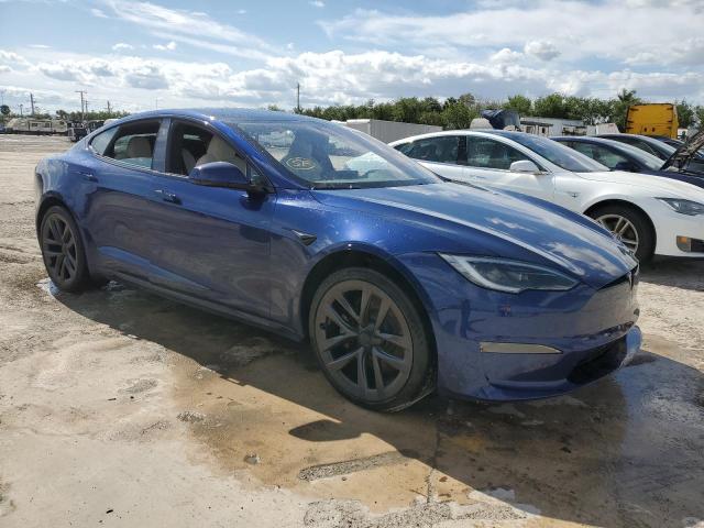 5YJSA1E5XNF489385 - 2022 TESLA MODEL S Կապույտ լուսանկար 4