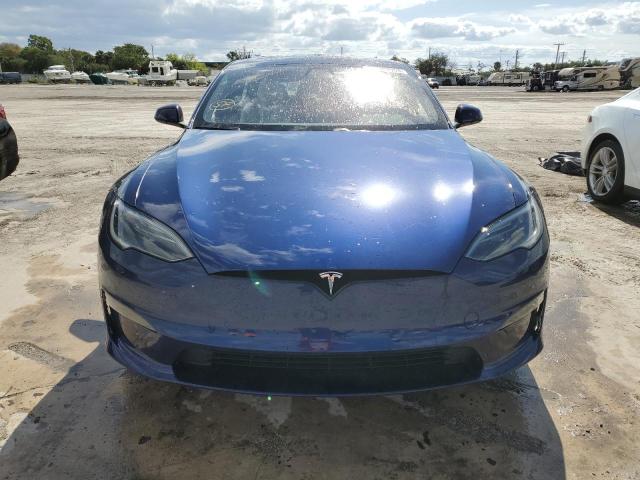 5YJSA1E5XNF489385 - 2022 TESLA MODEL S Կապույտ լուսանկար 5