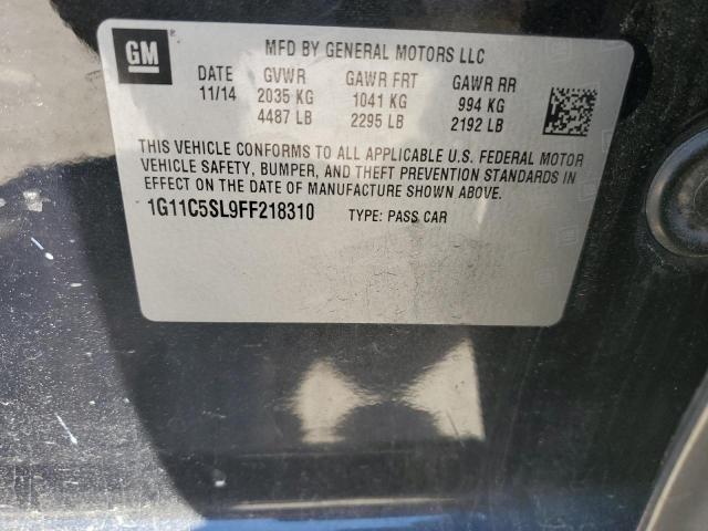 1G11C5SL9FF218310 - 2015 CHEVROLET MALIBU 1LT BLACK photo 12