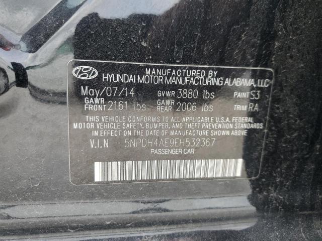 5NPDH4AE9EH532367 - 2014 HYUNDAI ELANTRA SE BLACK photo 12