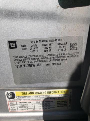 1G1ZE5EUXBF397162 - 2011 CHEVROLET MALIBU LTZ 银色 照片 12