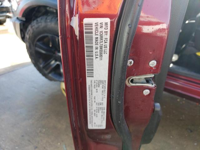 1C6RR7LT8MS568011 - 2021 RAM 1500 CLASS SLT მუქწითელი ფოტო 12