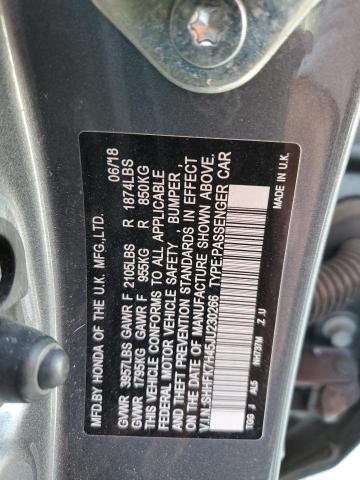 SHHFK7H45JU230266 - 2018 HONDA CIVIC SPORT 灰色 照片 12
