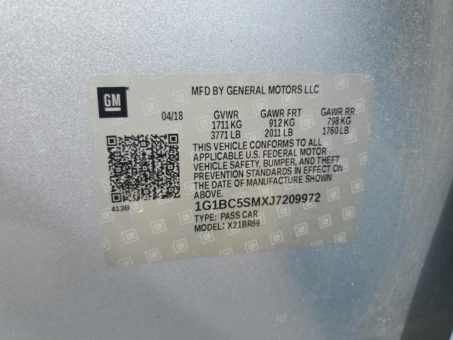 1G1BC5SMXJ7209972 - 2018 CHEVROLET CRUZE LS SILVER photo 12