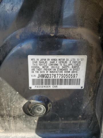 JHMGD37677S050597 - 2007 HONDA FIT S 黑色 照片 12