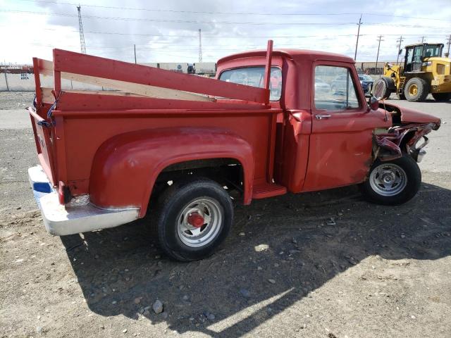 F10JR662609 - 1965 FORD F100 PICKU RED photo 3