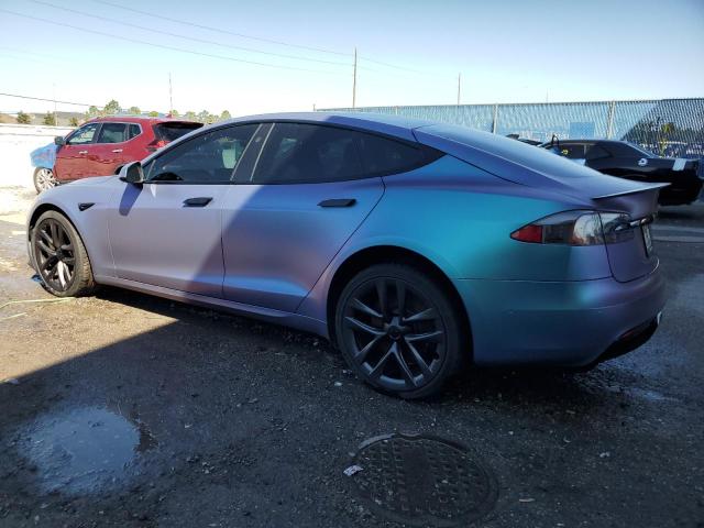 5YJSA1E65NF471028 - 2022 TESLA MODEL S BLUE photo 2