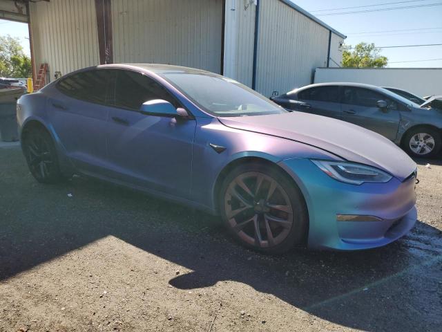 5YJSA1E65NF471028 - 2022 TESLA MODEL S BLUE photo 4