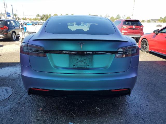 5YJSA1E65NF471028 - 2022 TESLA MODEL S BLUE photo 6