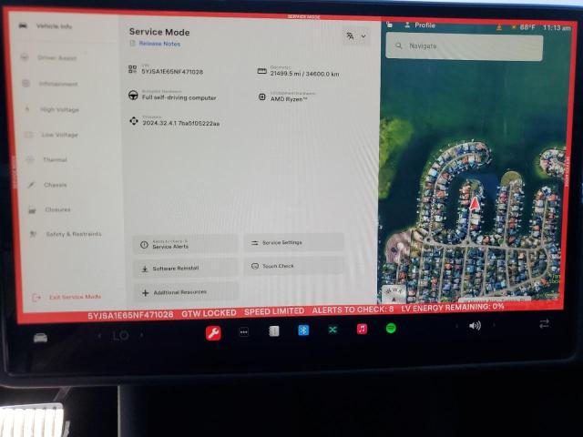 5YJSA1E65NF471028 - 2022 TESLA MODEL S BLUE photo 9