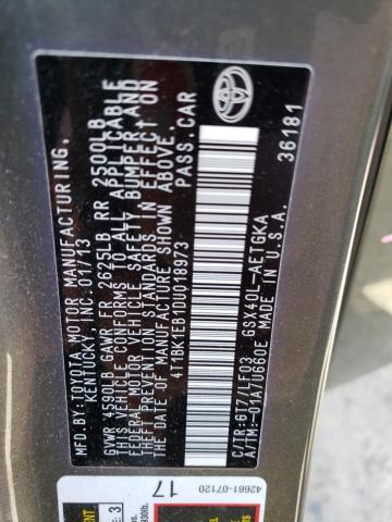 4T1BK1EB1DU018973 - 2013 TOYOTA AVALON BASE Boz foto 13