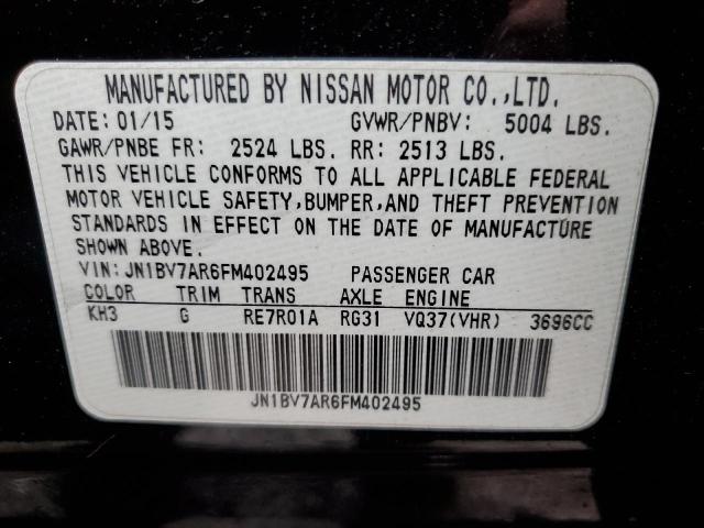 JN1BV7AR6FM402495 - 2015 INFINITI Q50 BASE BLACK photo 12