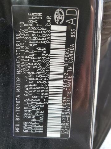 2T1BU4EE7AC426042 - 2010 TOYOTA COROLLA LE BASE BLACK photo 13