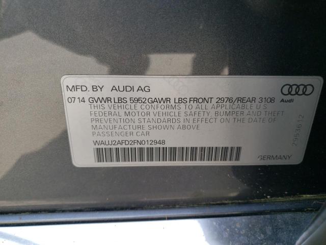 WAUJ2AFD2FN012948 - 2015 AUDI A8 QUATTRO GRAY photo 13