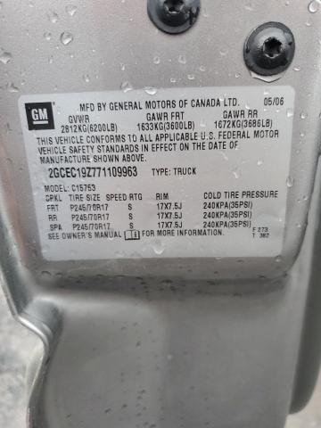 2GCEC19Z771109963 - 2007 CHEVROLET SILVERADO C1500 CLASSIC GRAY photo 12