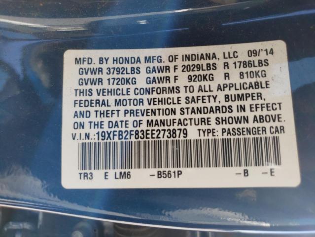 19XFB2F83EE273879 - 2014 HONDA CIVIC EX BLUE photo 12