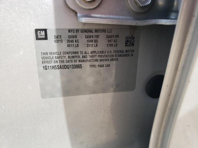 1G11H5SA0DU133865 - 2013 CHEVROLET MALIBU LTZ ვერცხლისფერი ფოტო 12