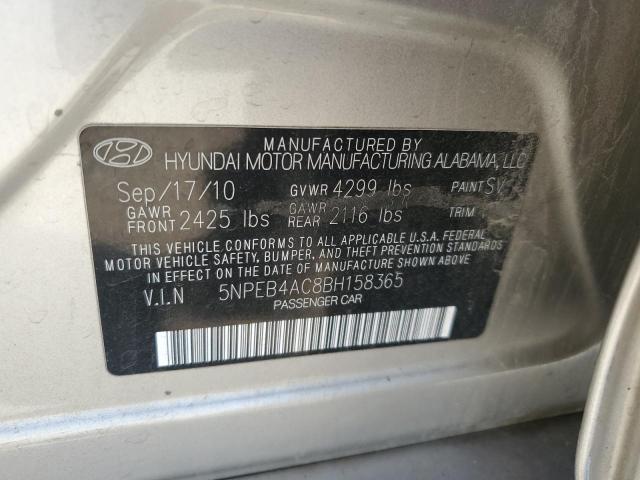 5NPEB4AC8BH158365 - 2011 HYUNDAI SONATA GLS TAN photo 12