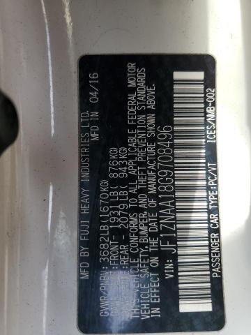 JF1ZNAA18G9708496 - 2016 TOYOTA SCION FR-S 白色 照片 12