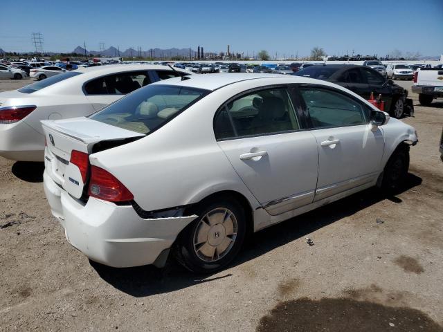 JHMFA36277S022754 - 2007 HONDA CIVIC HYBRID WHITE photo 3