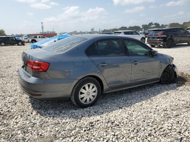 3VW2K7AJ9FM293578 - 2015 VOLKSWAGEN JETTA BASE GRAY photo 3