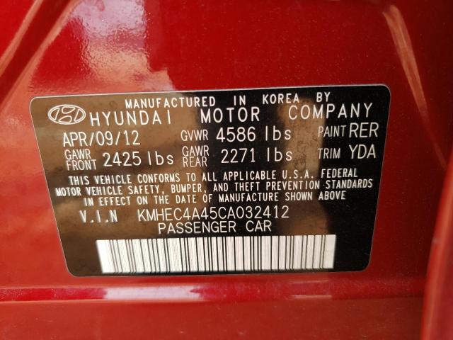 KMHEC4A45CA032412 - 2012 HYUNDAI SONATA HYBRID RED photo 13