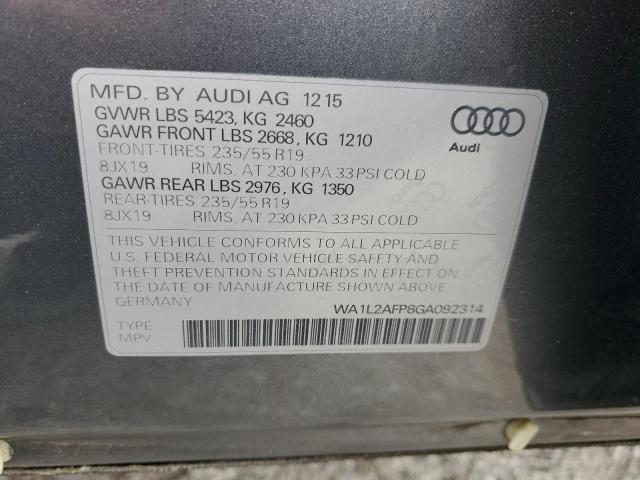 WA1L2AFP8GA092314 - 2016 AUDI Q5 PREMIUM PLUS GRAY photo 13