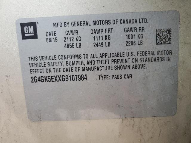 2G4GK5EXXG9107984 - 2016 BUICK REGAL 棕色 照片 12